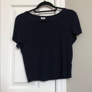 cropped dark blue tee